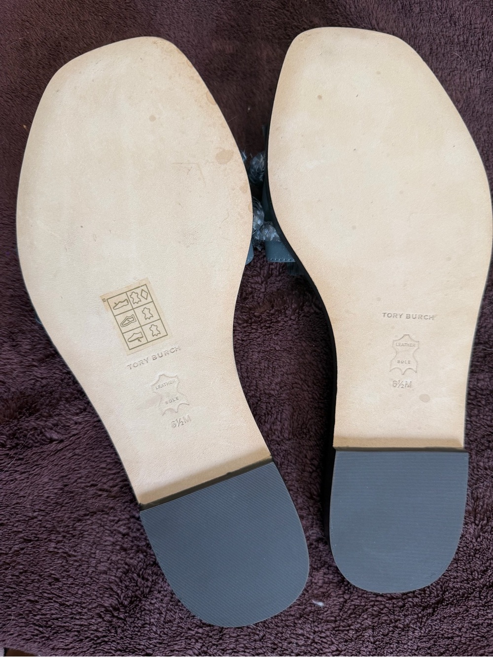 Tory Burch Light Gray Tassel Rope Slide Sandals - Picture 5 of 6